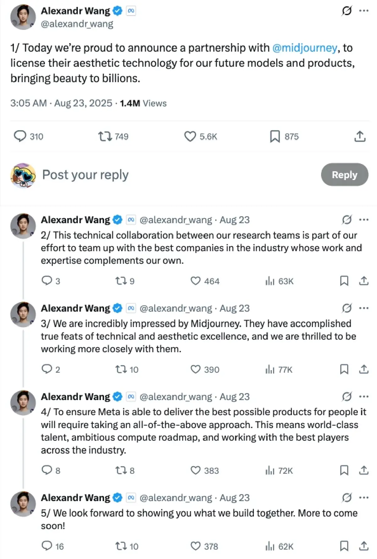 Meta ผนึก Midjourney ดึง AI ‘สร้างภาพสวยขั้นเทพ’ ต่อยอดโมเดลเดิม