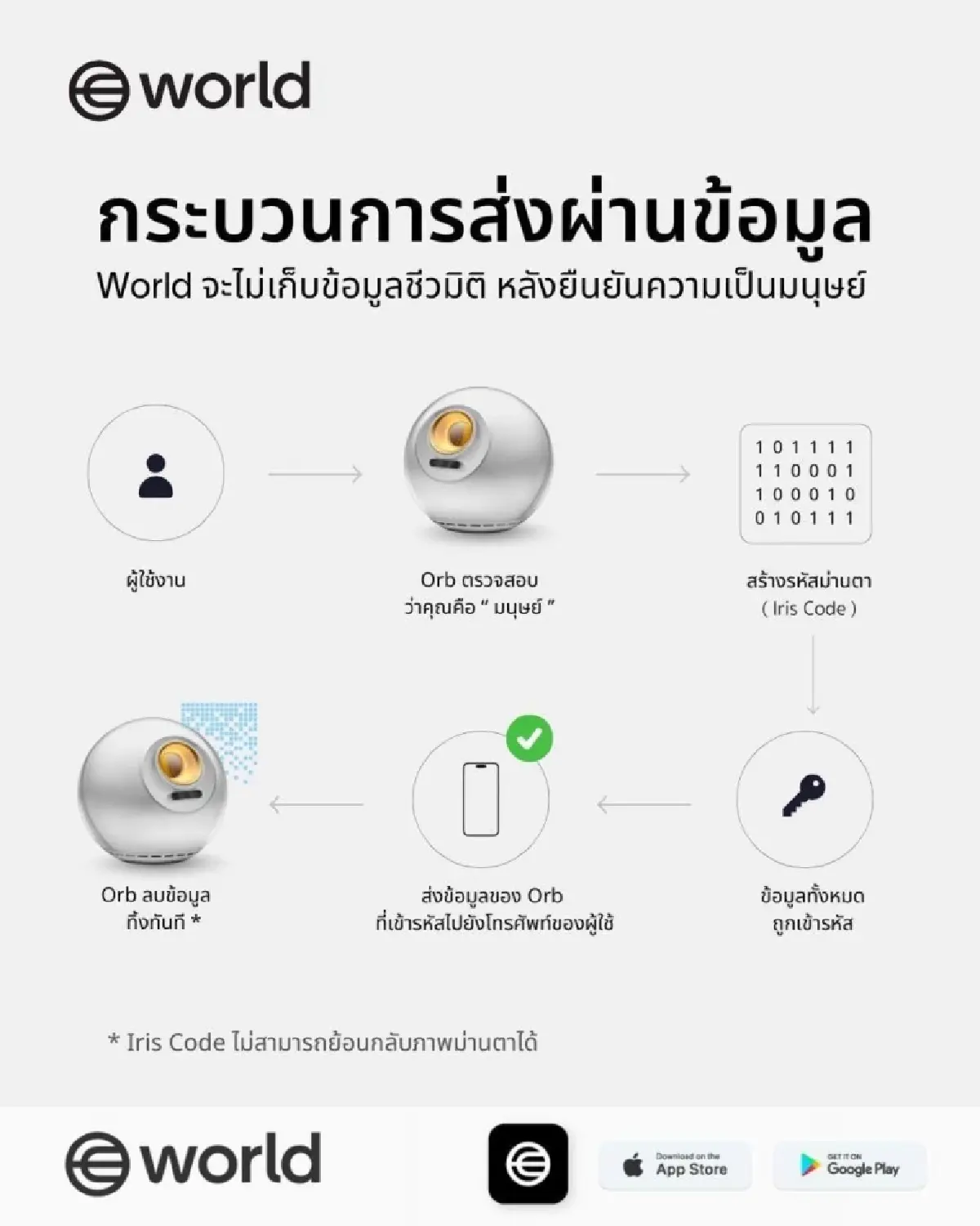 World ยืนยัน การสแกนม่านตาไม่มีการจัดเก็บข้อมูลส่วนบุคคล