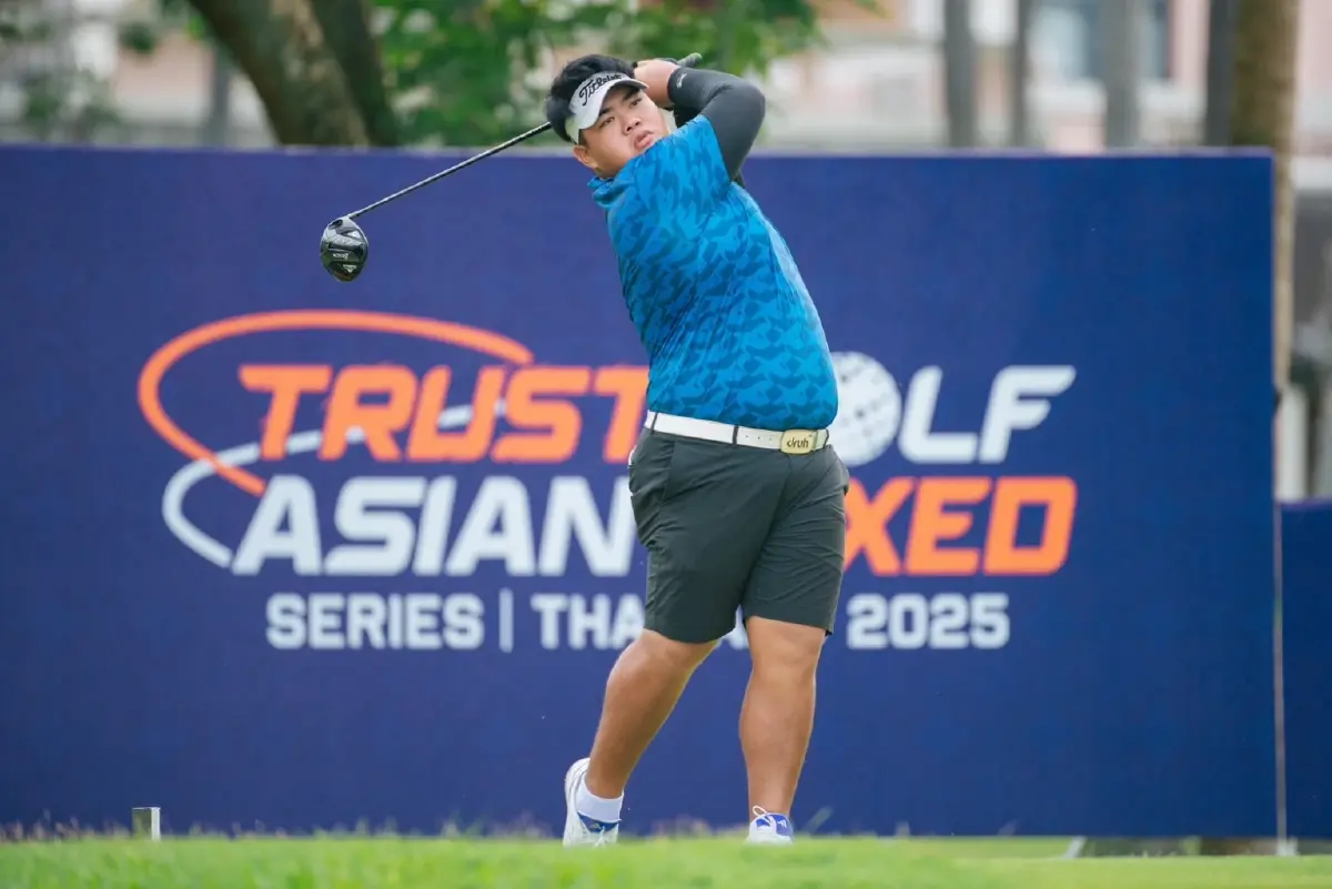 ฝนถล่มหยุดแข่งกอล์ฟ “ทรัสต์กอล์ฟ มิกซ์” หวัง เว่ย-ซวน นำ