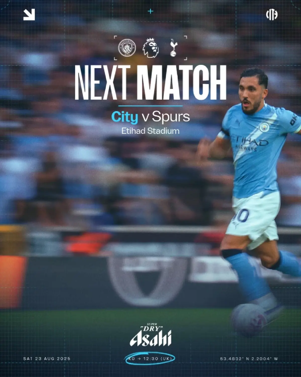 LIVE ถ่ายทอดสด แมนซิตี้ พบ สเปอร์ส พรีเมียร์ลีก วันนี้ 23 ส.ค.68