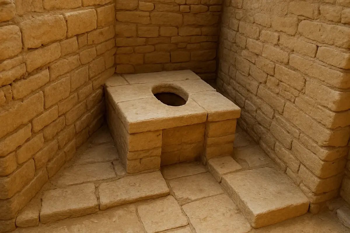 ภาพจำลองส้วมในยุคเมโสโปเตเมีย