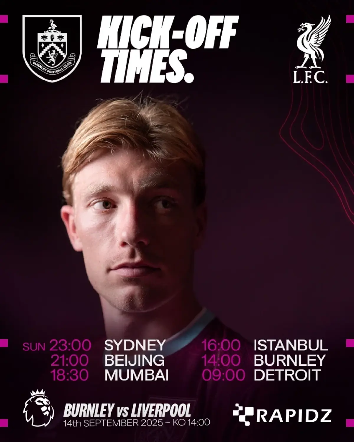 LIVE ถ่ายทอดสด เบิร์นลีย์ พบ ลิเวอร์พูล พรีเมียร์ลีก วันนี้ ดูบอลสด