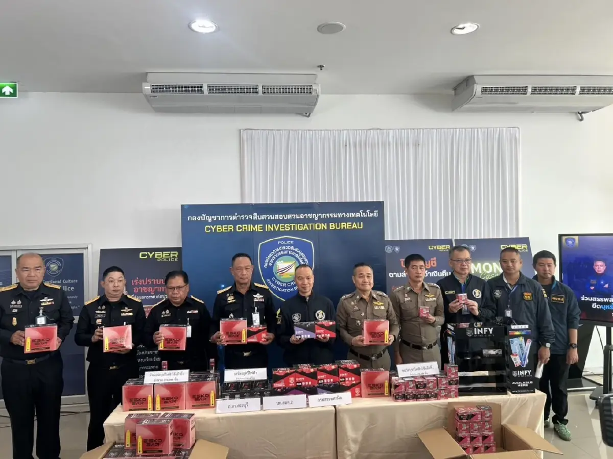 ยึด \"บุหรี่ไฟฟ้า\" ล็อตมโหฬาร 5.6 แสนชิ้น! รวมมูลค่ากว่า 90 ล้านบาท
