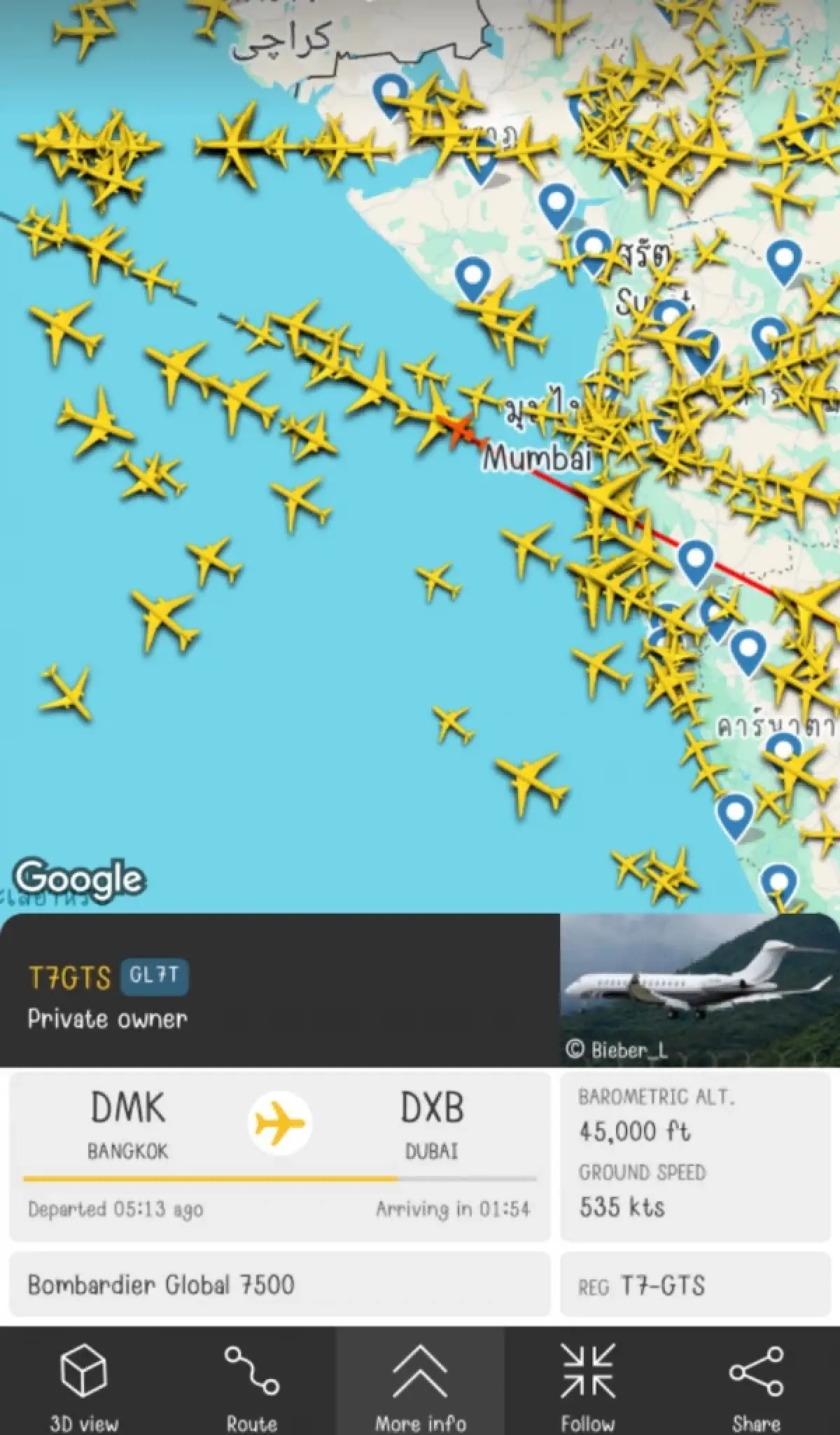 ชัดเจนแล้ว! เครื่องบินส่วนตัว \"ทักษิณ\" ไป \"ดูไบ\" ลงจอดตี2