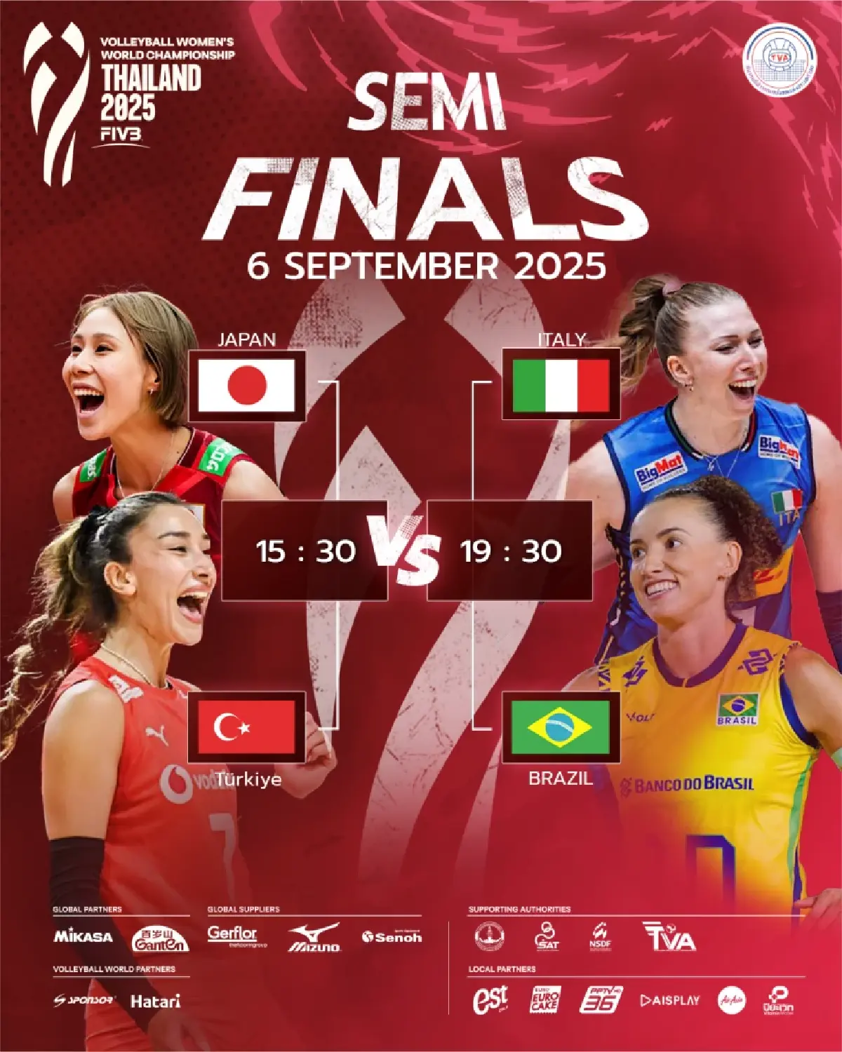 LIVE ถ่ายทอดสด วอลเลย์บอลหญิงชิงแชมป์โลก อิตาลี พบ บราซิล วันนี้