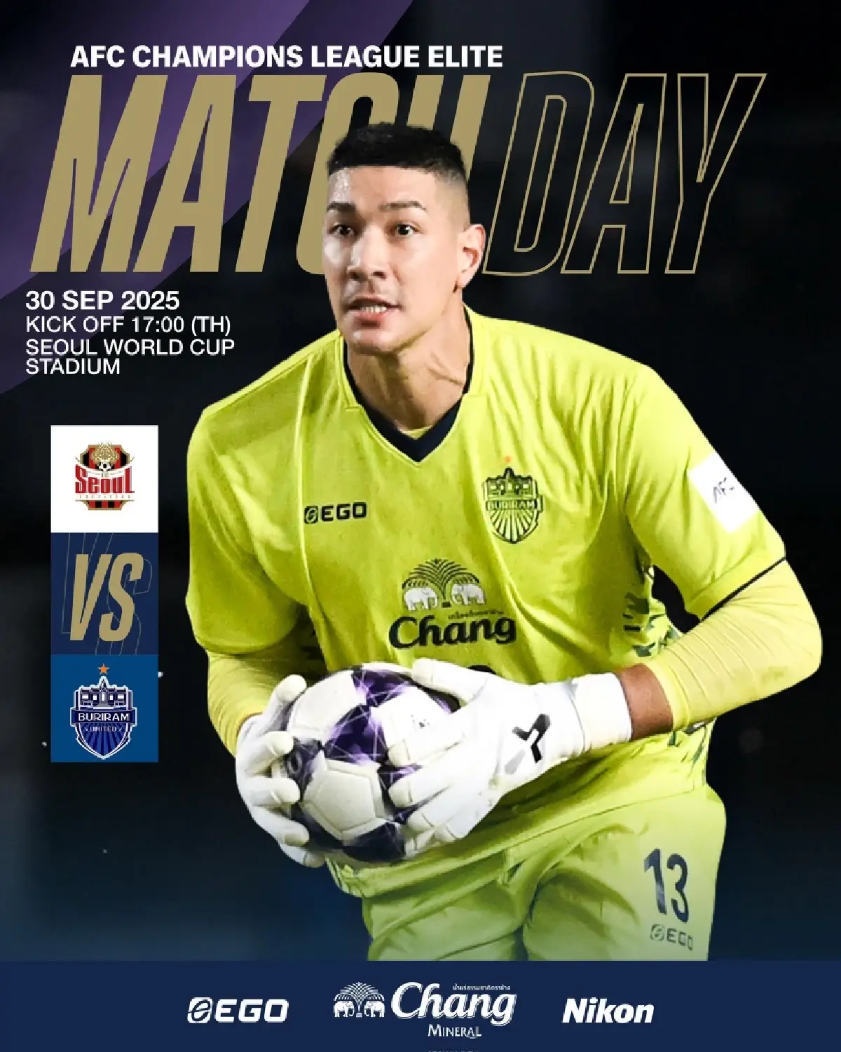 LIVE ถ่ายทอดสด เอฟซี โซล พบ บุรีรัมย์ เอเอฟซี แชมเปียนส์ลีก อีลิท