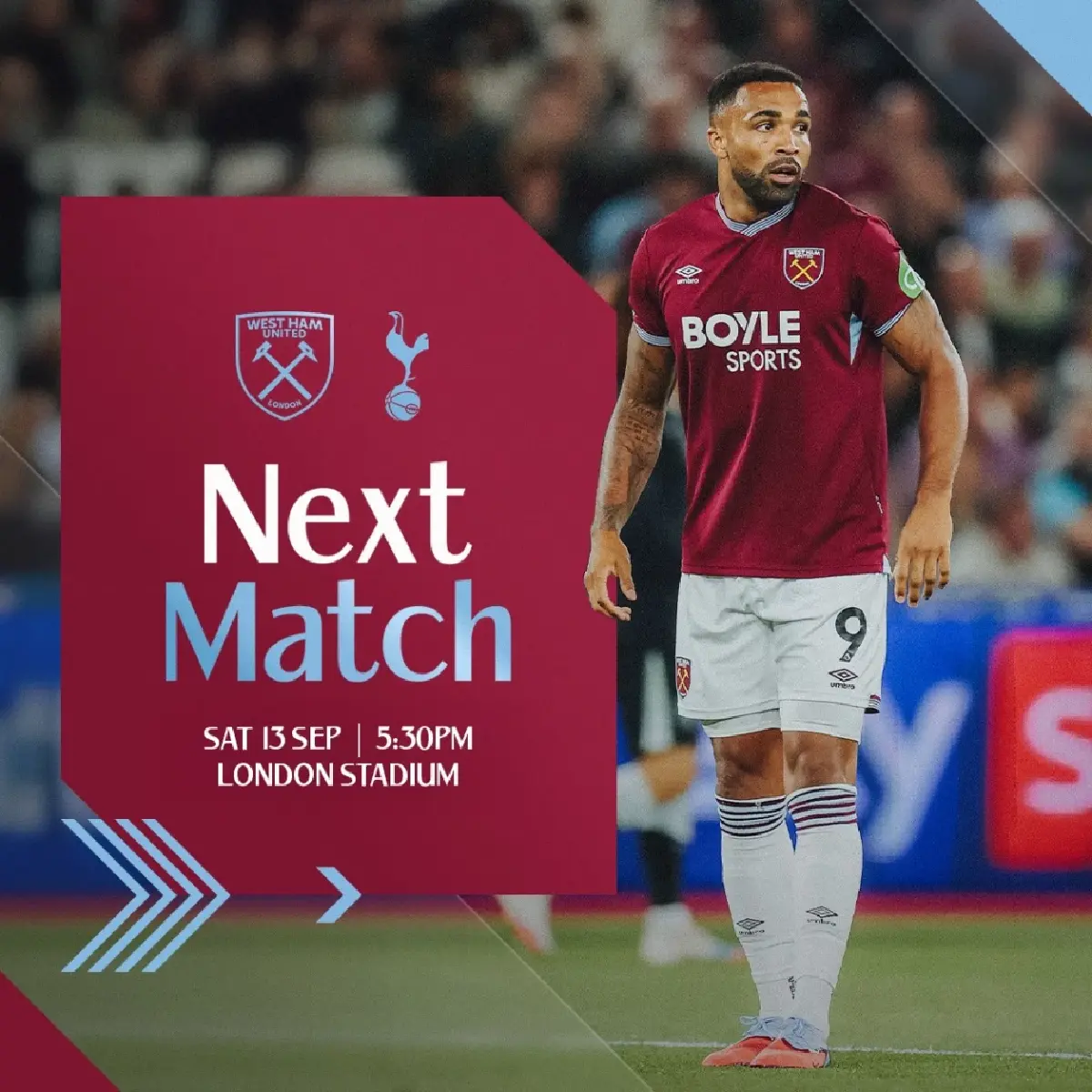 LIVE ถ่ายทอดสด เวสต์แฮม พบ สเปอร์ส พรีเมียร์ลีก วันนี้ 13 ก.ย.68