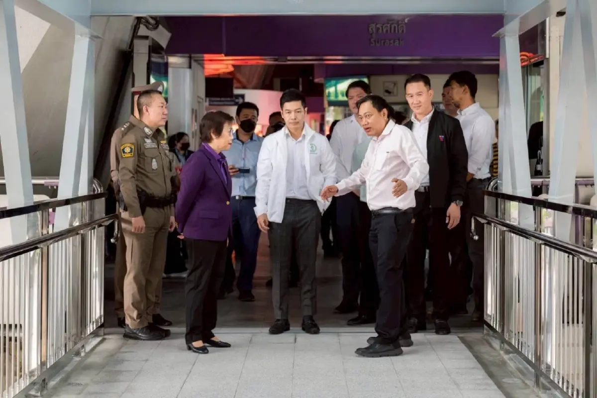 เปิดใช้แล้ว สกายวอล์ก สุรศักดิ์ – กรุงเทพคริสเตียน แก้รถติดเพิ่มความปลอดภัยประชาชน