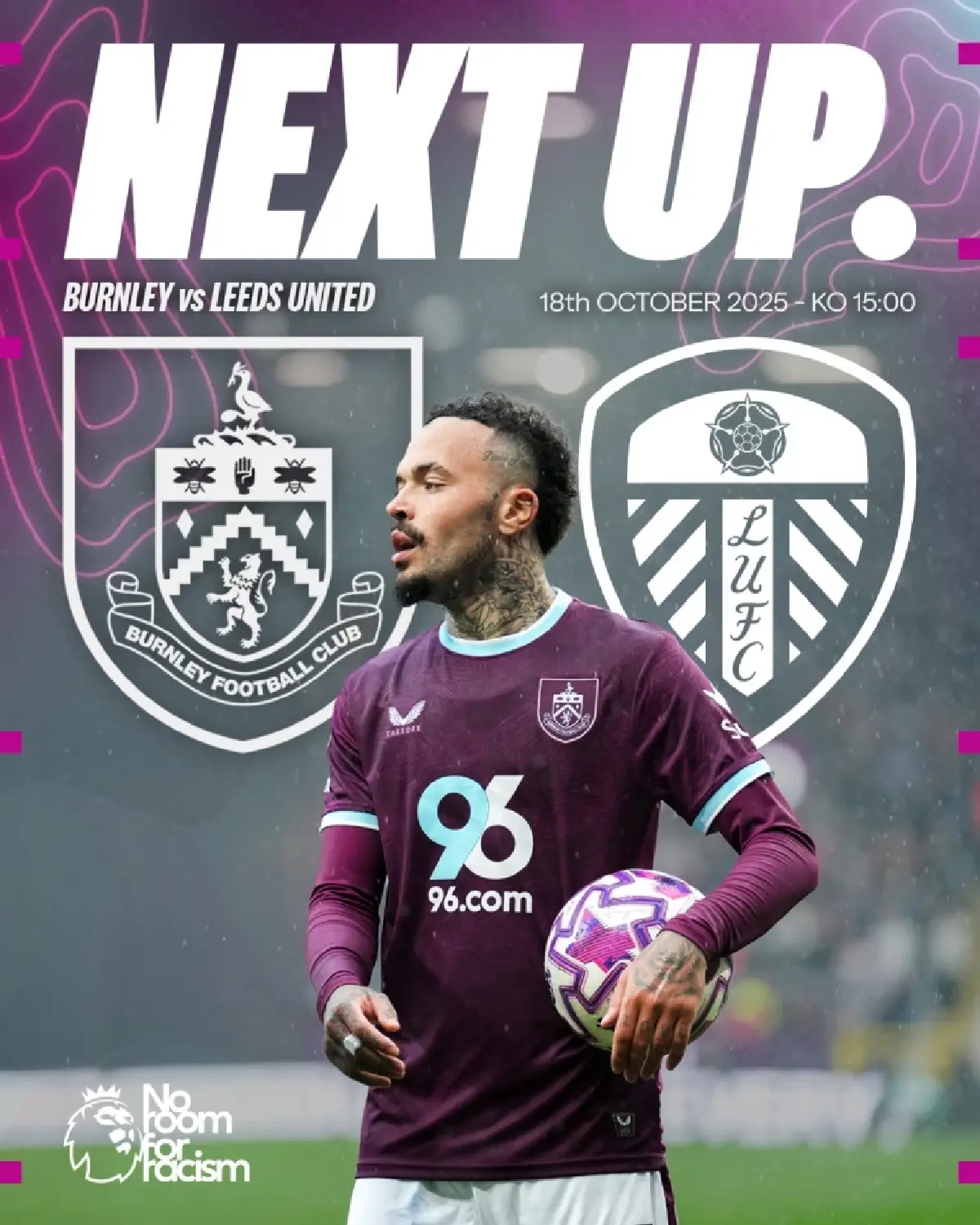 LIVE ถ่ายทอดสด เบิร์นลีย์ พบ ลีดส์ พรีเมียร์ลีก วันนี้ 18 ต.ค.68