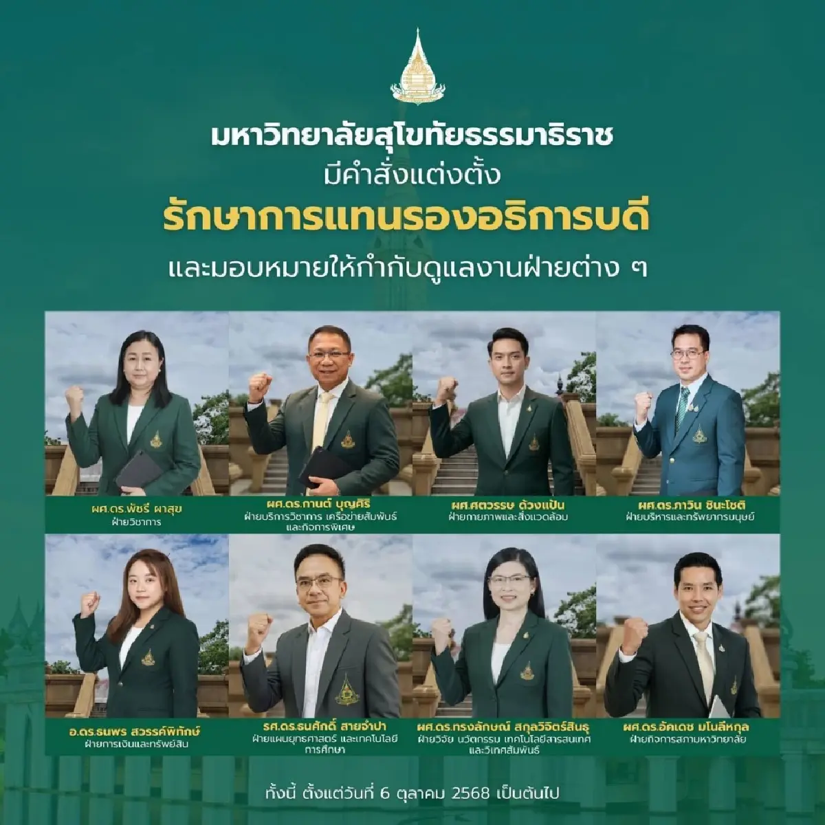 สภามหาวิทยาลัยมหาวิทยาลัยสุโขทัยธรรมาธิราช แต่งตั้ง รศ.ดร.ทวีวัฒน์  เป็นผู้รักษาการแทนอธิการบดี