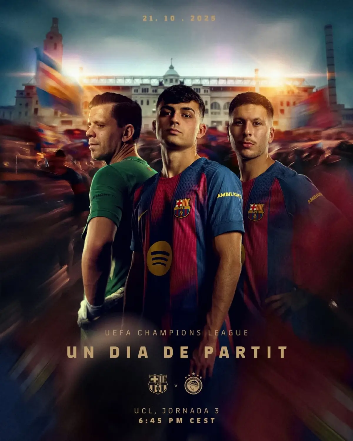 ถ่ายทอดสด บาร์เซโลน่า พบ โอลิมเปียกอส ยูฟ่า แชมเปี้ยนส์ลีก วันนี้ 21 ต.ค.68