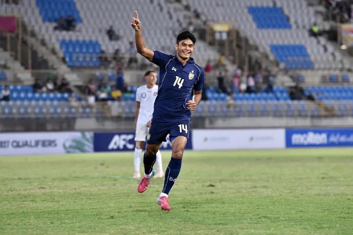 ผลบอล ทีมชาติไทย บุกอัด ไชนีส ไทเป 6-1 เอเชียน คัพ 2027 รอบคัดเลือก