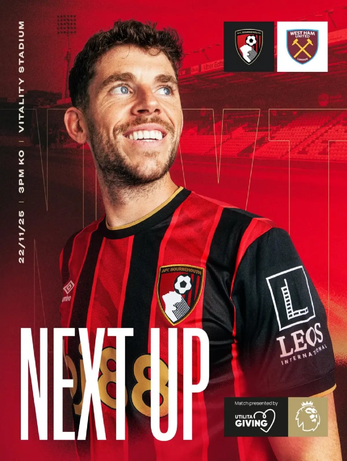 ดูบอลสด ถ่ายทอดสด บอร์นมัธ พบ เวสต์แฮม พรีเมียร์ลีก วันนี้ 22 พ.ย.68