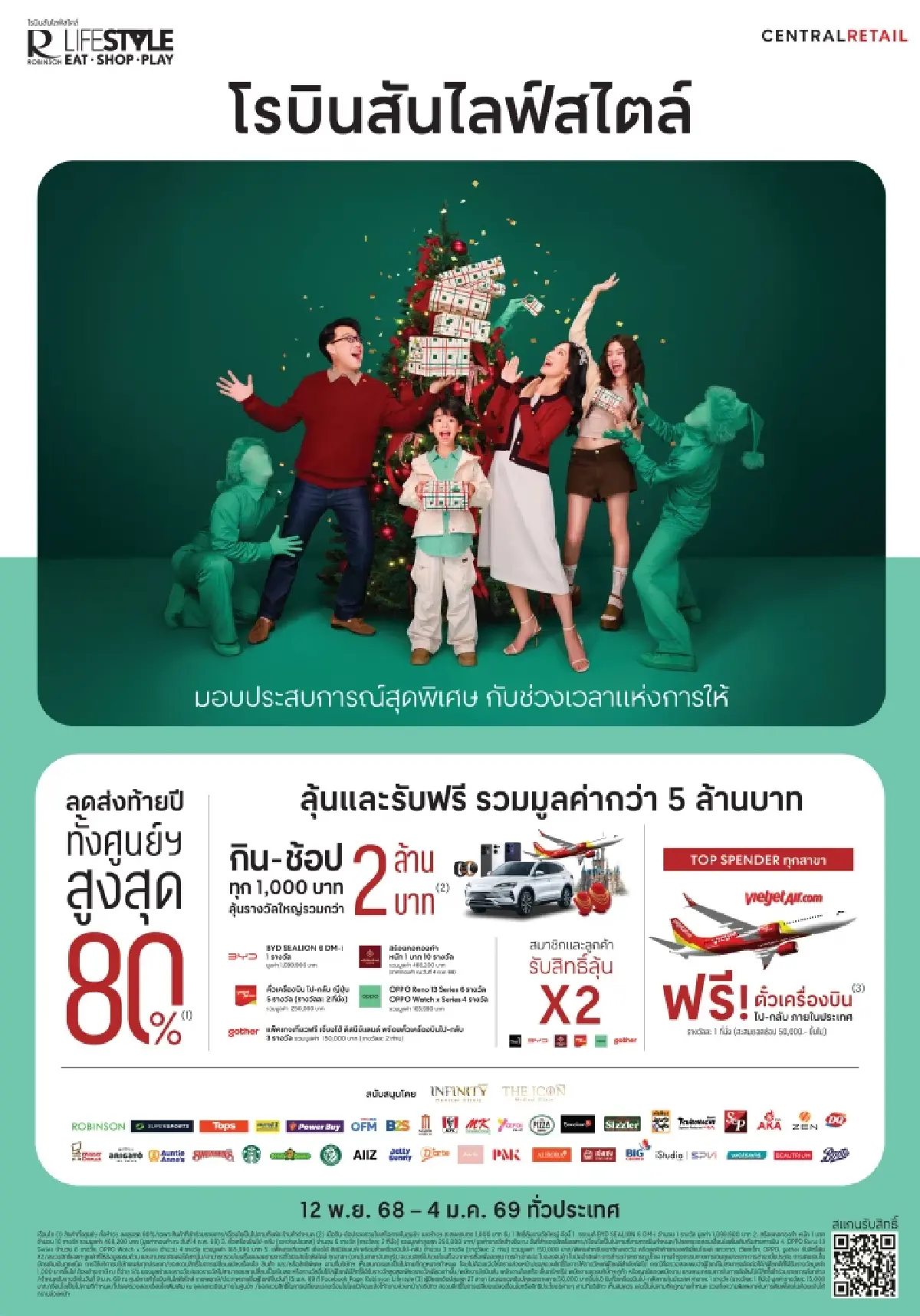 โรบินสันไลฟ์สไตล์ จับมือพันธมิตร จัดแคมเปญส่งท้ายปี ลดสูงสุด 80% ลุ้นรางวัล 5 ล้าน