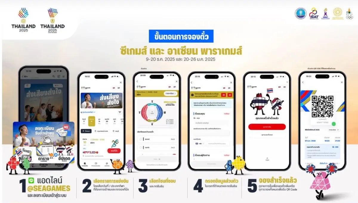 ชมฟรีซีเกมส์! เปิดขั้นตอนจองบัตรซีเกมส์-อาเซียนพาราเกมส์ 2025