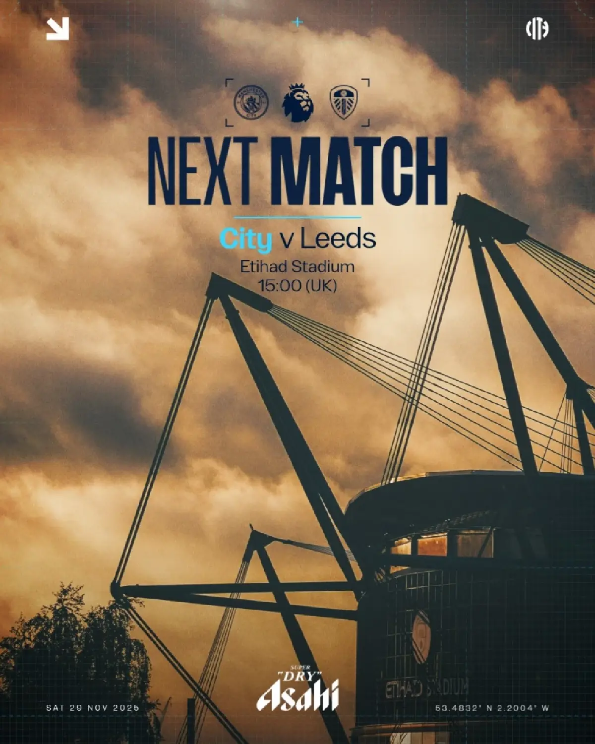 LIVE ดูบอลสด ถ่ายทอดสด แมนซิตี้ พบ ลีดส์ พรีเมียร์ลีก วันนี้ 29 พ.ย.68