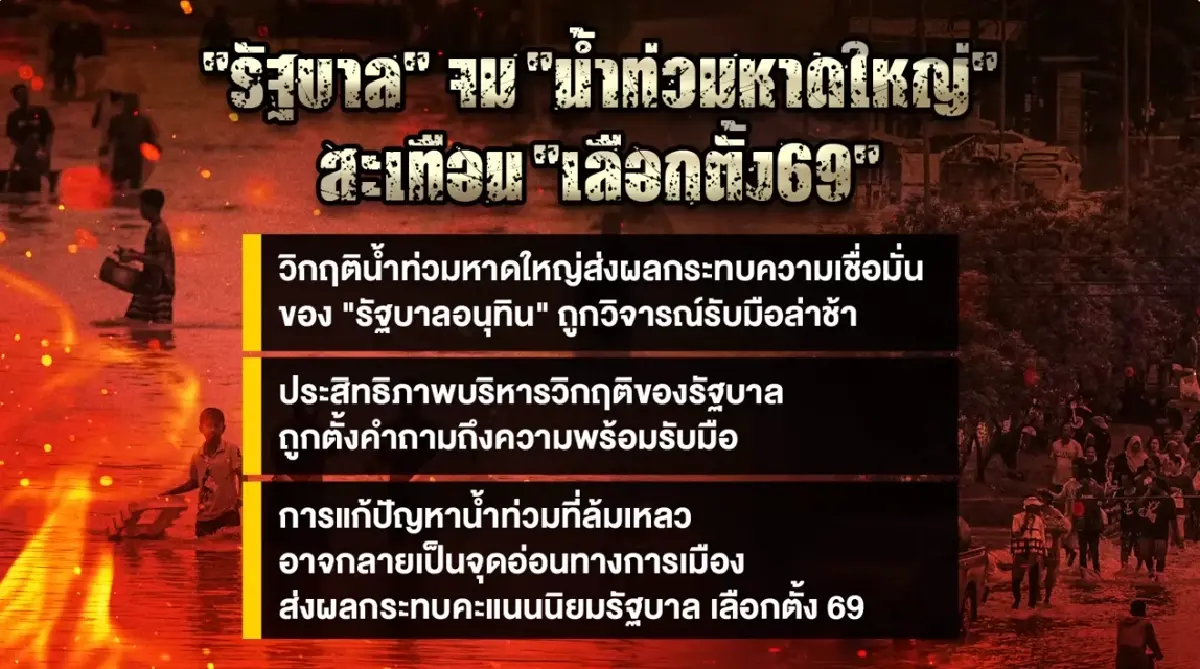 รัฐบาลอนุทินเผชิญวิกฤตซ้อนวิกฤต น้ำท่วม-การเมืองระอุ