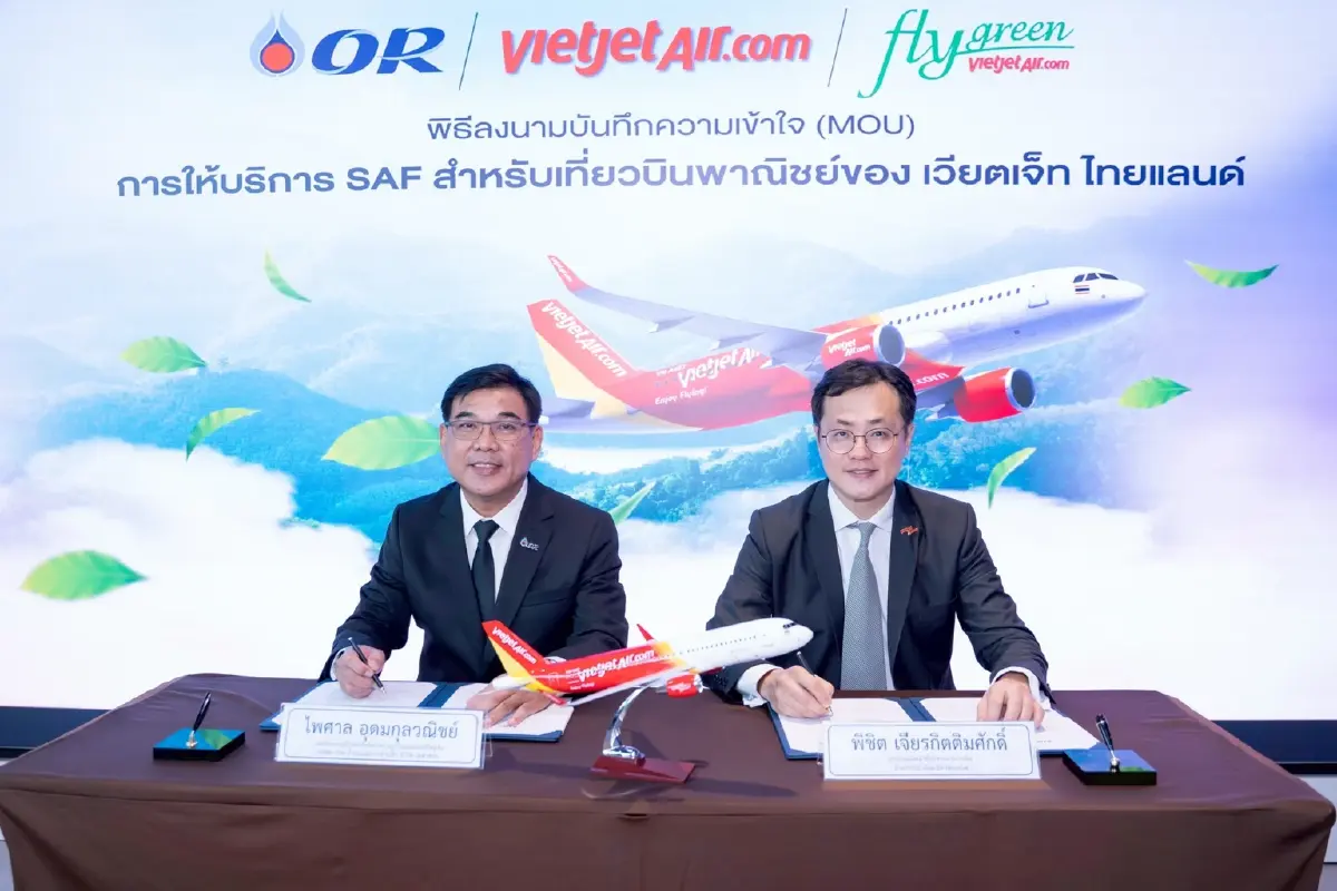 เวียตเจ็ทไทยแลนด์-OR หนุนใช้ SAF เดินหน้าการบินสู่เป้า Net Zero