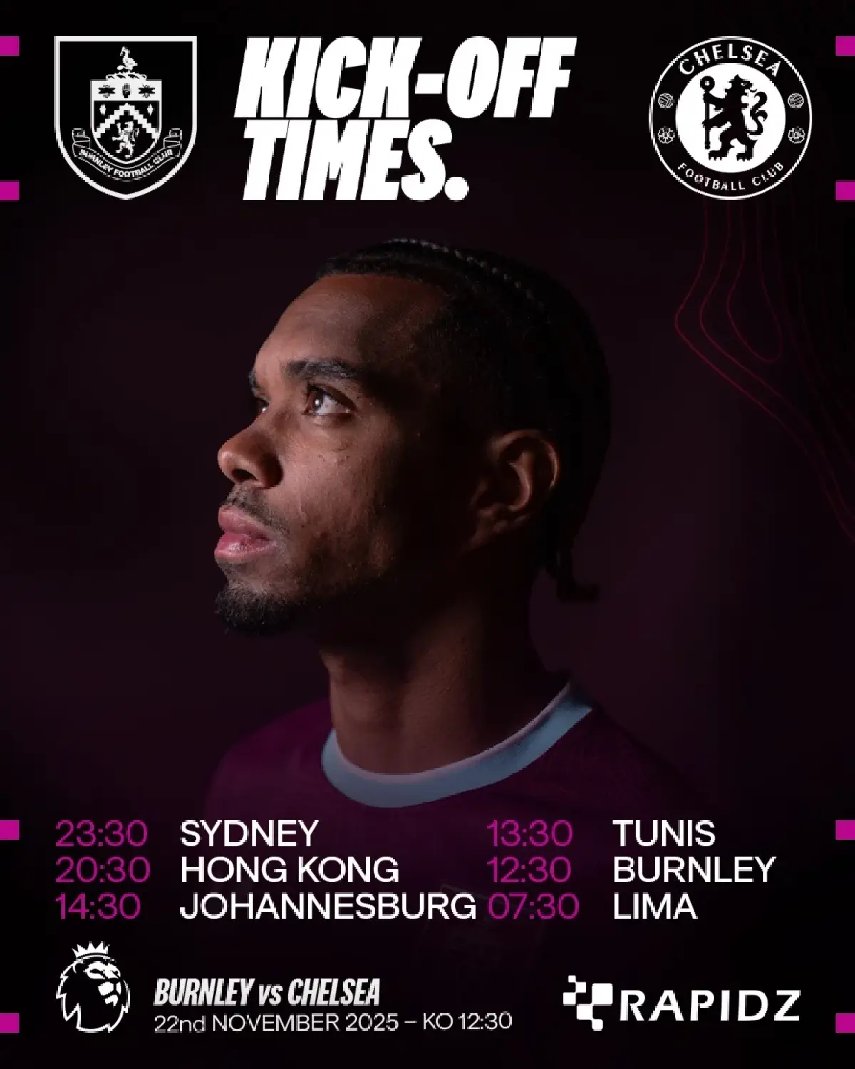 LIVE ถ่ายทอดสด เบิร์นลีย์ พบ เชลซี พรีเมียร์ลีก วันนี้ 22 พ.ย.68