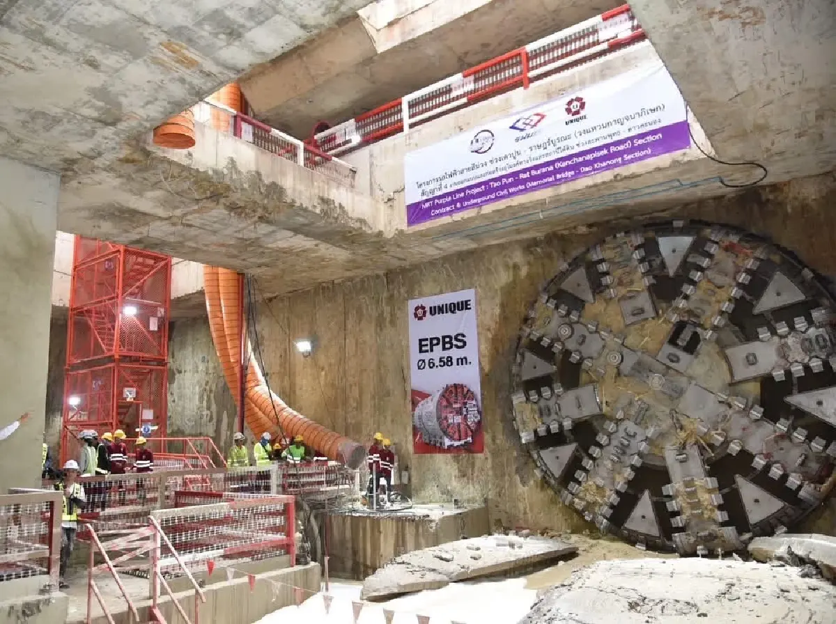 “หัวเจาะปสุตา" ทะลุสถานีสะพานพุทธฯ” สำเร็จ! รถไฟฟ้าสีม่วงใต้ คืบหน้า 65%