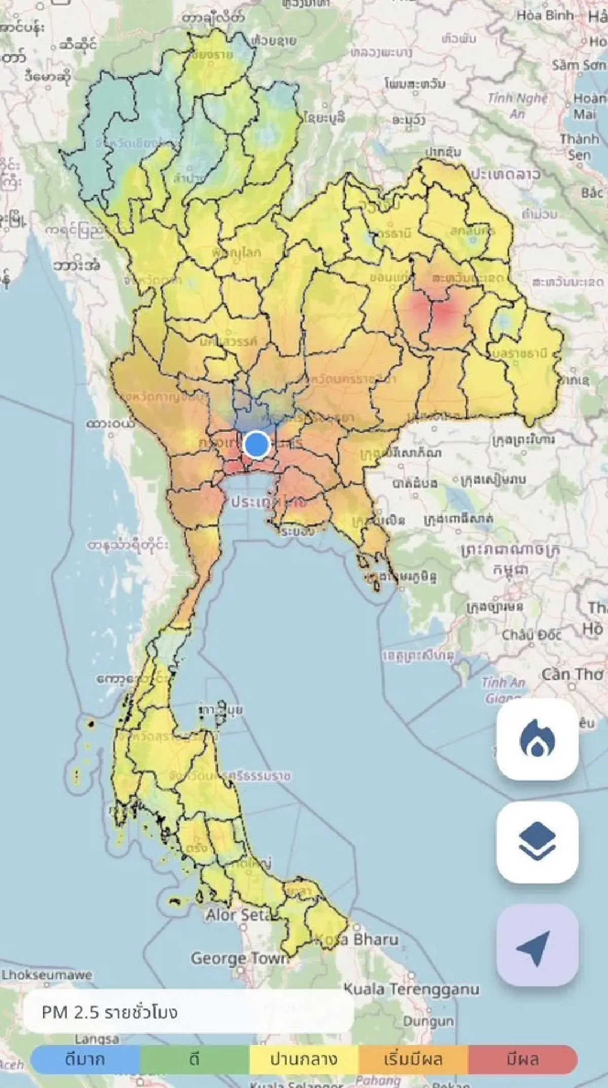 GISTDA เตือน ระดับ PM2.5 แดงทะลุ 48 เขต กทม. ส่งผลต่อสุขภาพ