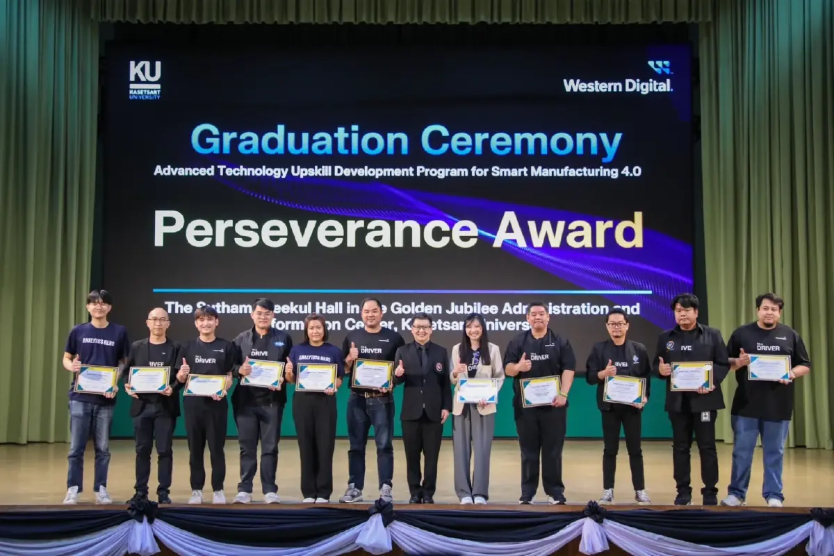 มหาวิทยาลัยเกษตรศาสตร์และเวสเทิร์นดิจิตอลยินดีผู้สำเร็จหลักสูตรเทคโนโลยีขั้นสูงเพื่อผลิตอัจฉริยะร่วมกับบีโอไอ