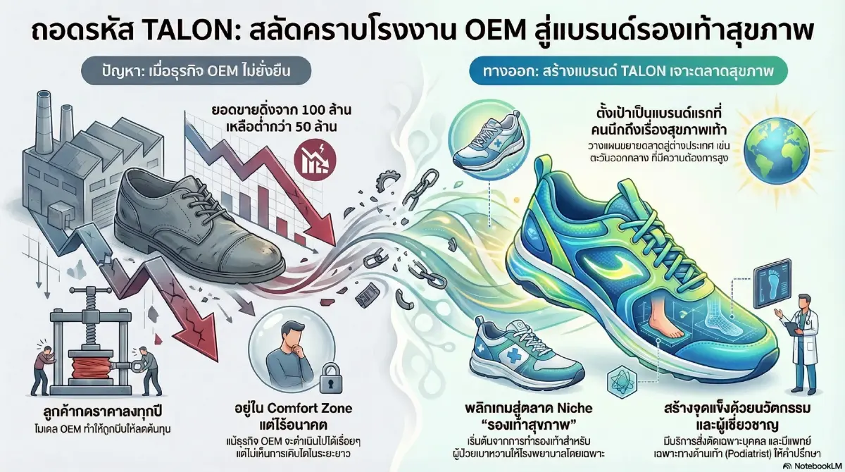 สินค้าจีนทะลัก กดดัน OEM พลิกธุรกิจสร้างแบรนด์รองเท้าสุขภาพ “Talon”
