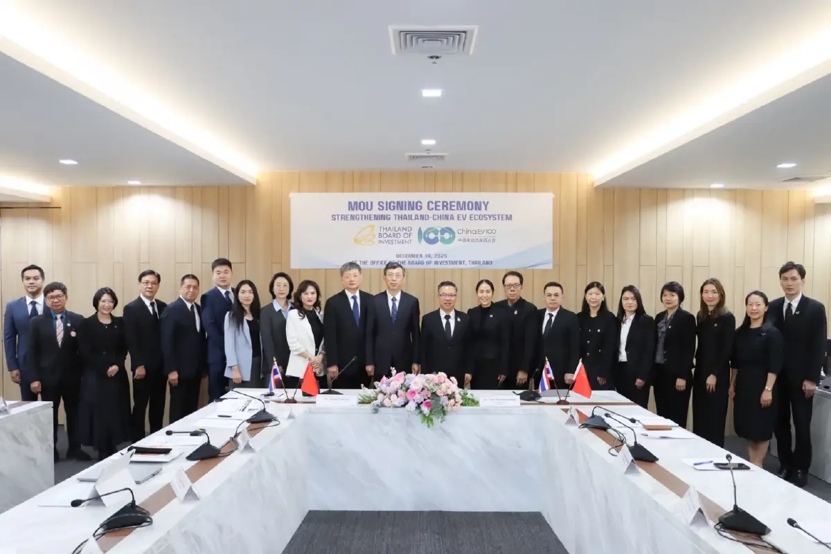 บีโอไอจับมือ China EV100 หนุนไทยสู่ศูนย์กลางอุตสาหกรรม EV อาเซียน