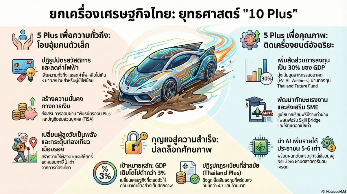เอกนิติ  ชู พิมพ์เขียว “10 Plus” 4 ปี ยกเครื่องเศรษฐกิจไทย ดัน GDP โตเกิน3%