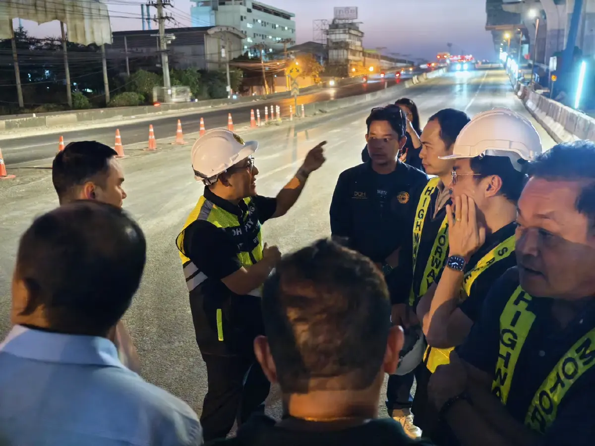 พระราม 2 เปิดเลนพิเศษ กม.29-32 ระบายรถเข้า-ออก หลังเคลียร์เครน LG