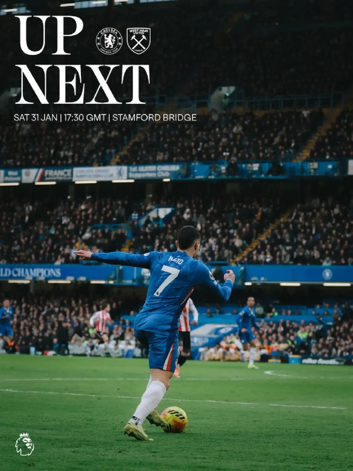 ดูบอลสด ถ่ายทอดสด  เชลซี พบ เวสต์แฮม พรีเมียร์ลีก วันนี้ 31 ม.ค.69