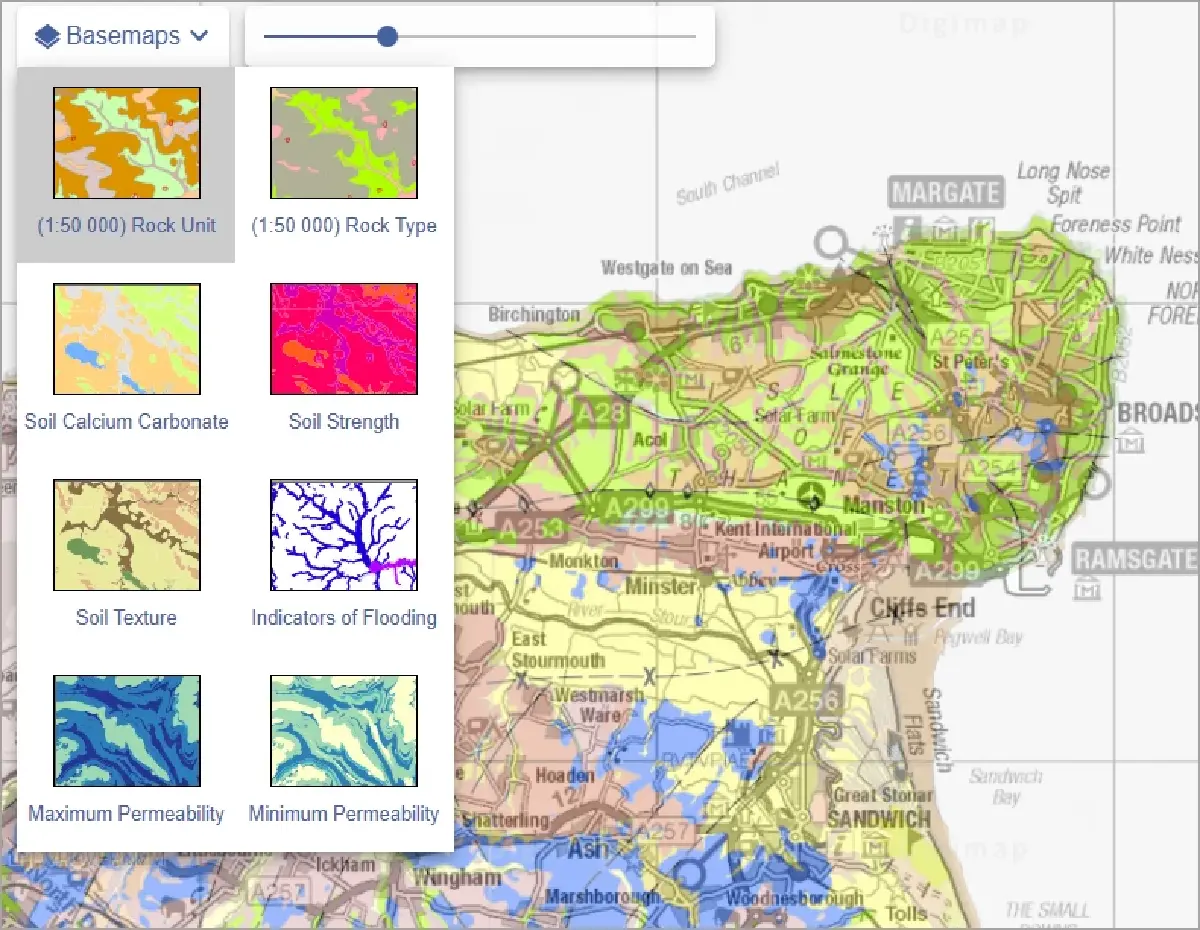 ภาพตัวอย่าง Base Map จาก https://digimap.edina.ac.uk/