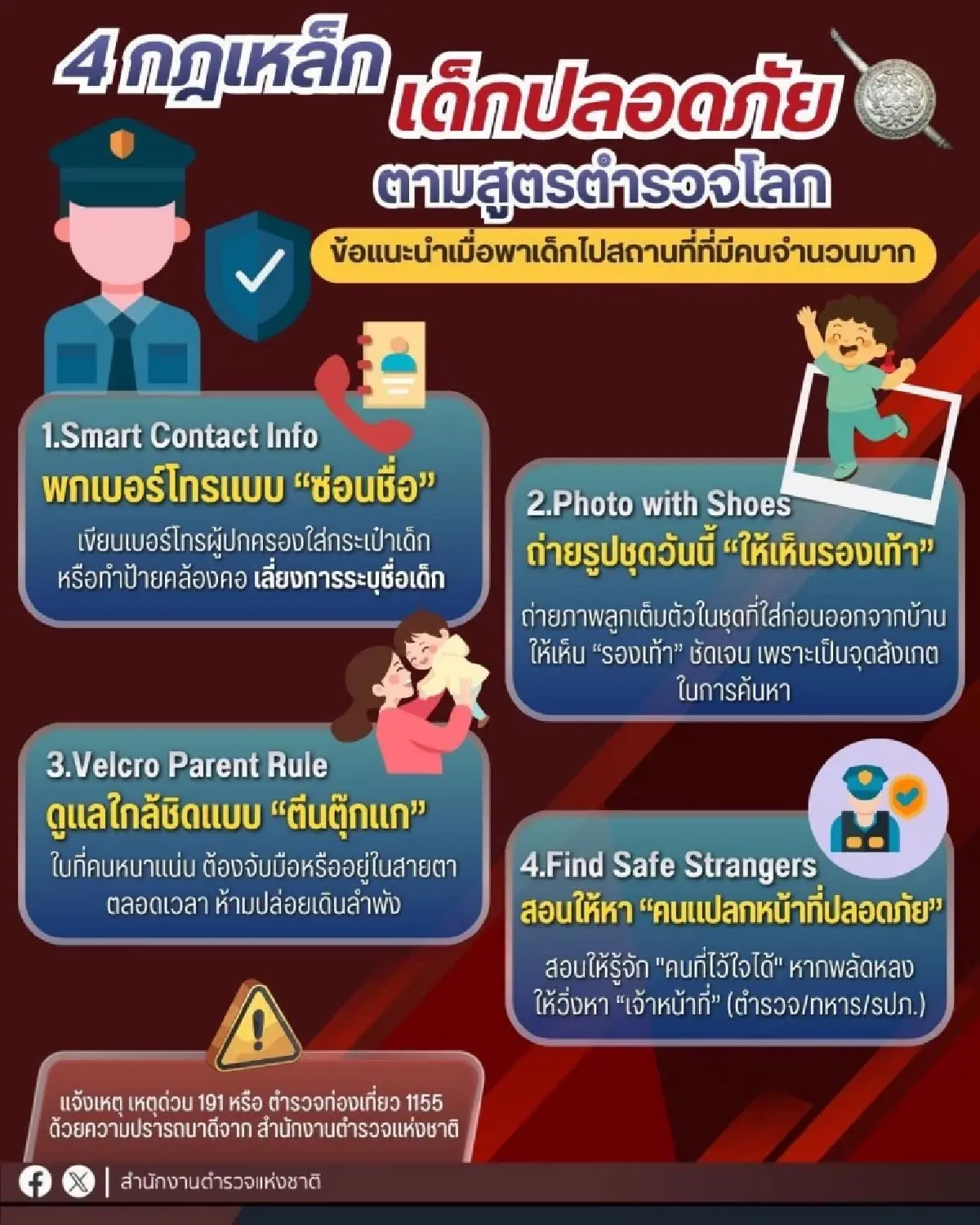 แนะนำ “4 กฎเหล็กเด็กปลอดภัย“ เที่ยวงานวันเด็ก รู้ทันภัย ตามหลักสากล