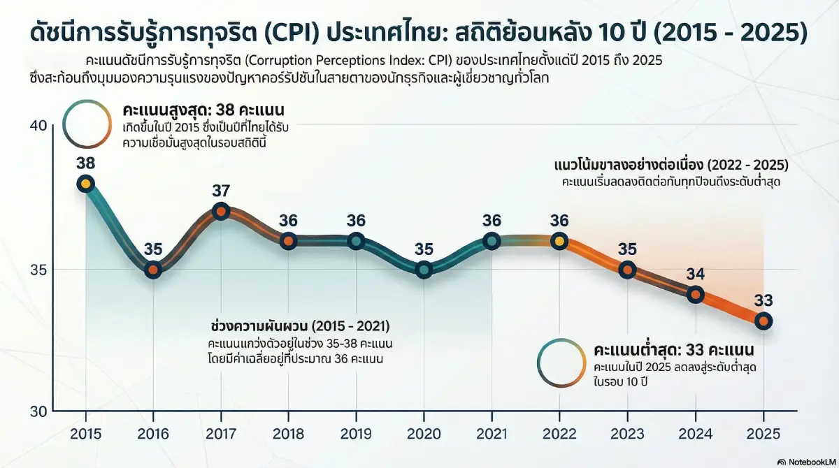 ดัชนีคอร์รัปชันโลกทรุด ในรอบ 10 ปี ไทยรั้งอันดับ 116 สหรัฐคะแนนดิ่ง