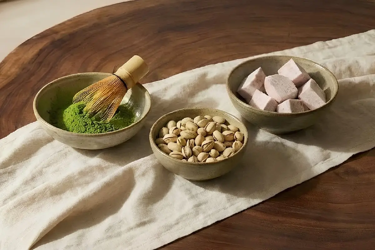 มัทฉะ พิสตาชิโอ เผือก