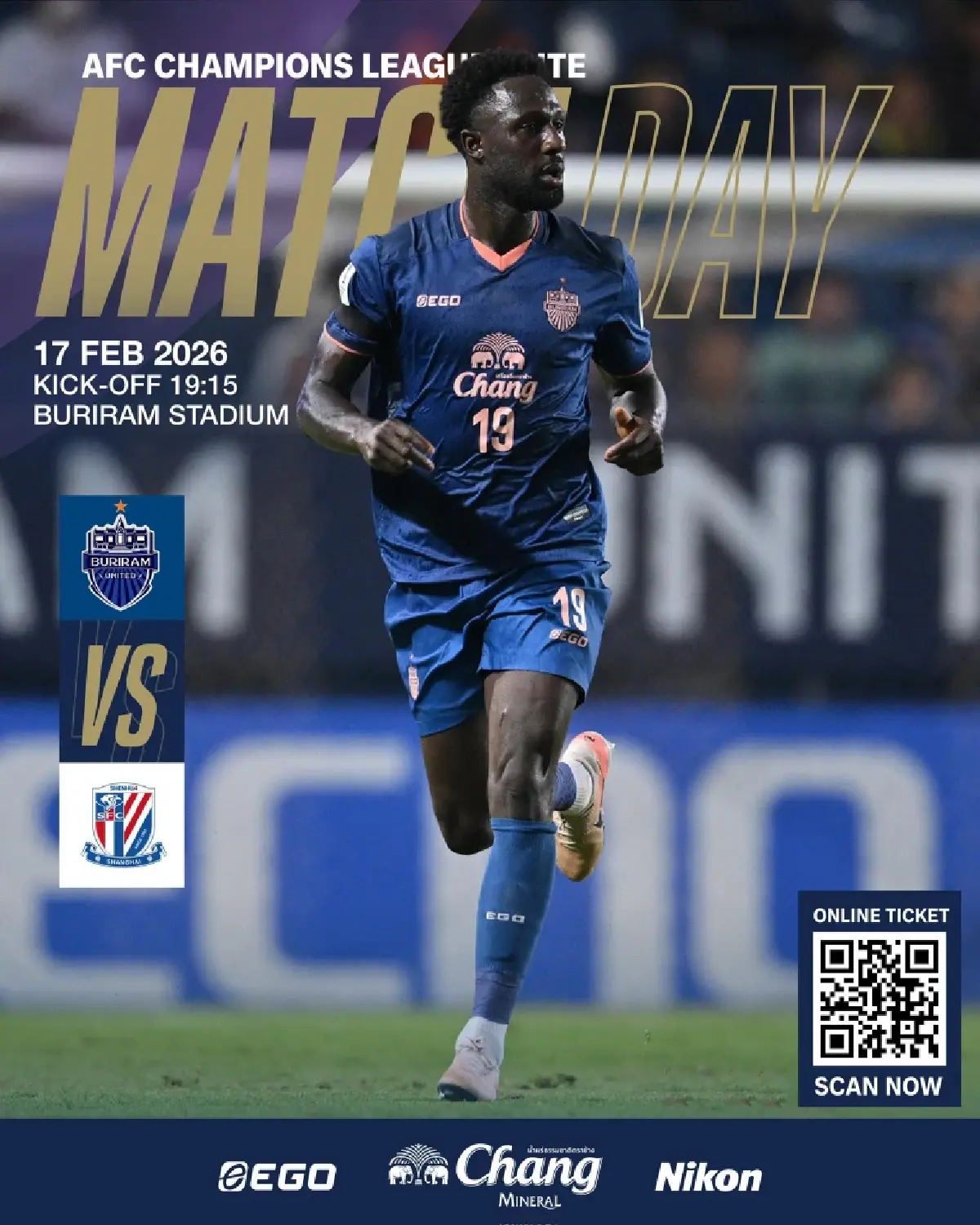 LIVE ถ่ายทอดสด บุรีรัมย์ พบ เซี่ยงไฮ้ AFC แชมเปี้ยนส์ลีก วันนี้ 17 ก.พ.69