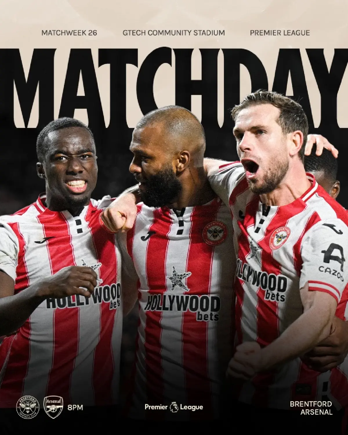 ถ่ายทอดสด เบรนท์ฟอร์ด พบ อาร์เซน่อล พรีเมียร์ลีก วันนี้ 12 ก.พ.69