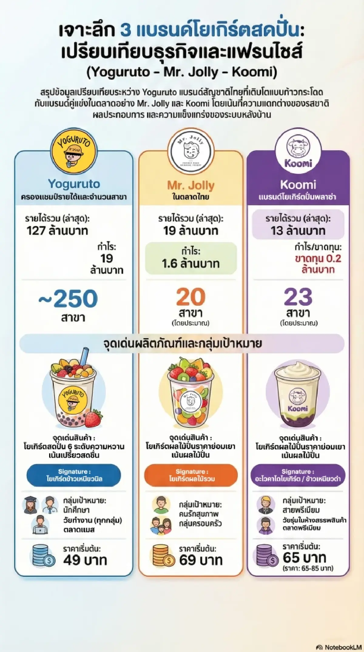 ปี 2569 กำเงินหลักแสน ลงทุน แฟรนไชส์โยเกิร์ตปั่น เจ้าไหนดี