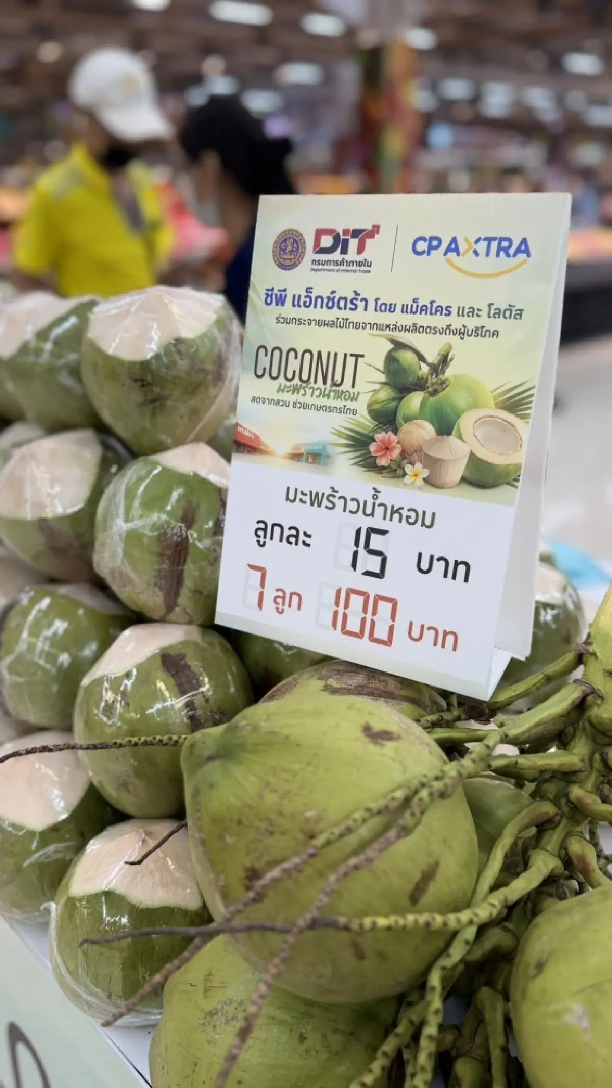 “แม็คโคร-โลตัส” ผนึกกรมการค้าภายใน ขนทัพมะพร้าวน้ำหอมเกรดส่งออกกระจายสู่ผู้บริโภคทั่วไทย