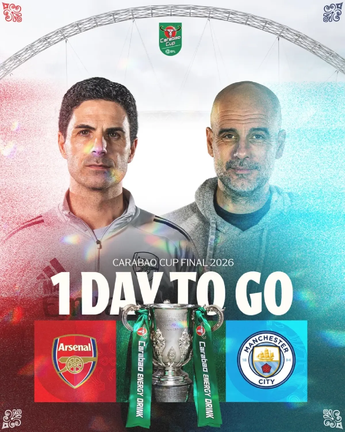 ถ่ายทอดสด อาร์เซน่อล พบ แมนซิตี้ คาราบาว คัพ นัดชิงชนะเลิศ วันนี้ 22 มี.ค.69