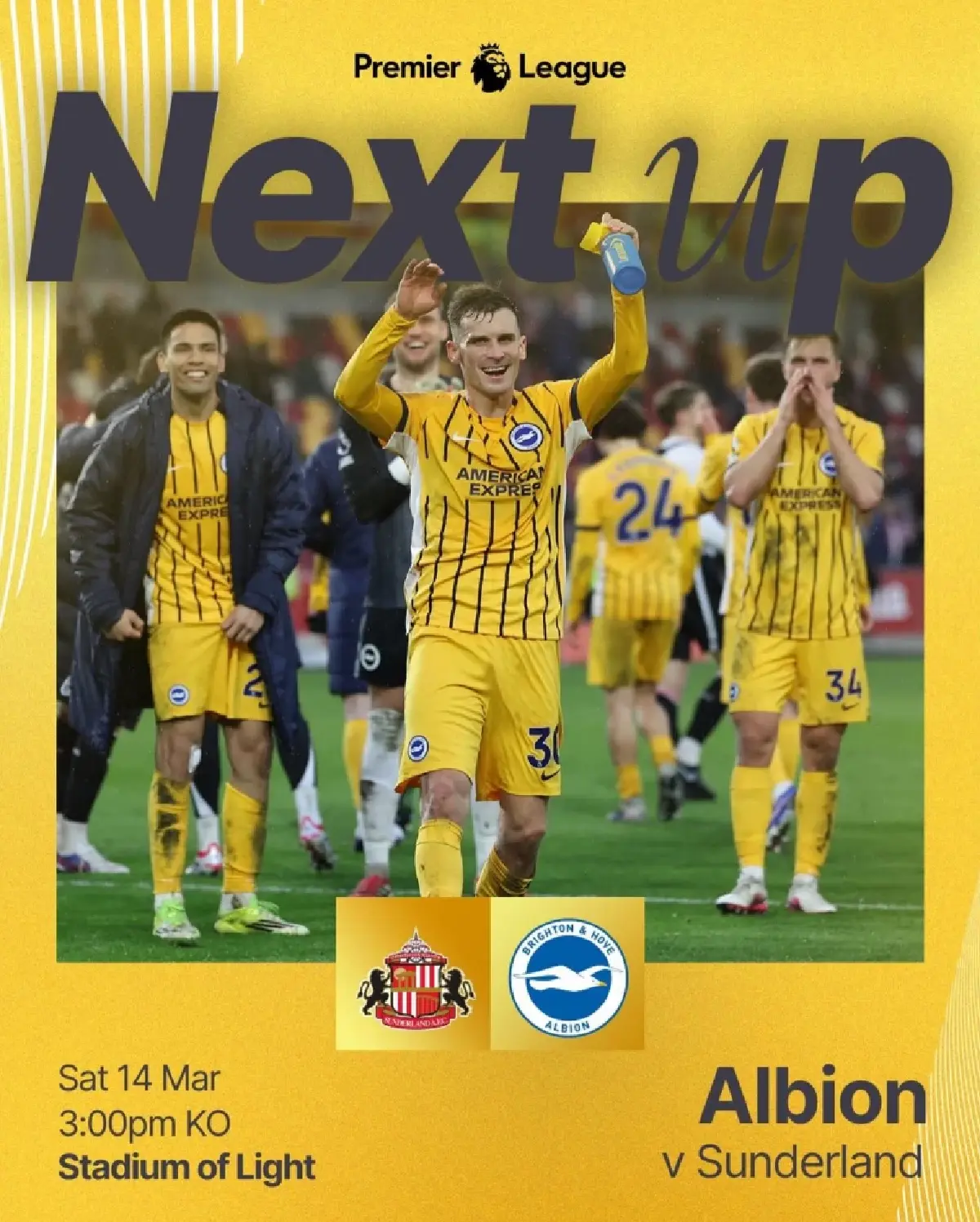 ถ่ายทอดสด ซันเดอร์แลนด์ พบ ไบรท์ตัน พรีเมียร์ลีก วันนี้ 14 มี.ค.69