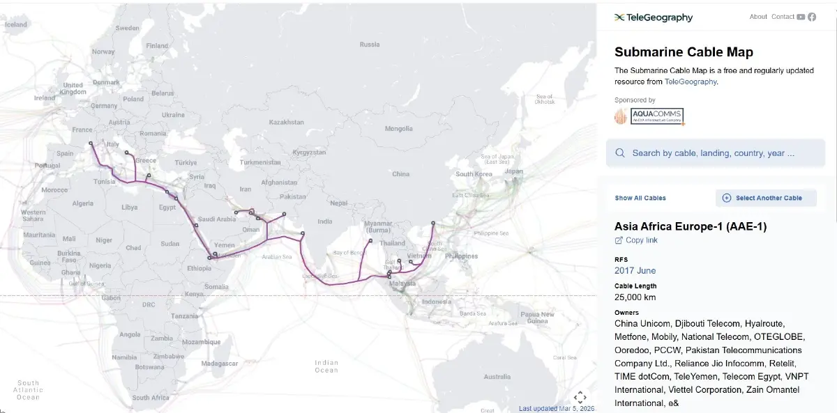NT แจง เคเบิลใต้น้ำแถบตะวันออกกลาง ยังแกร่ง เน็ตไม่สะดุด