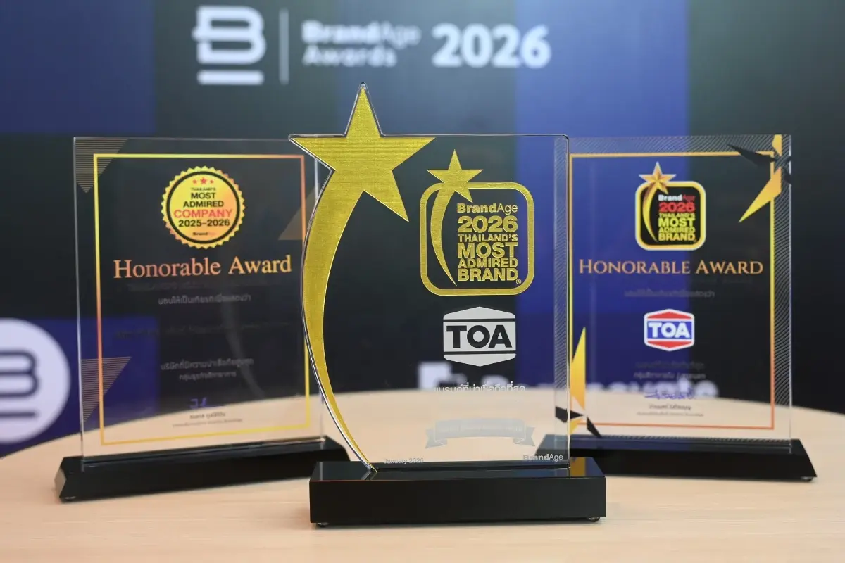 TOA ผงาดคว้า 3 รางวัลใหญ่! ครองแชมป์ No.1 Brand 15 ปีซ้อน ย้ำความน่าเชื่อถือสูงสุดในไทย