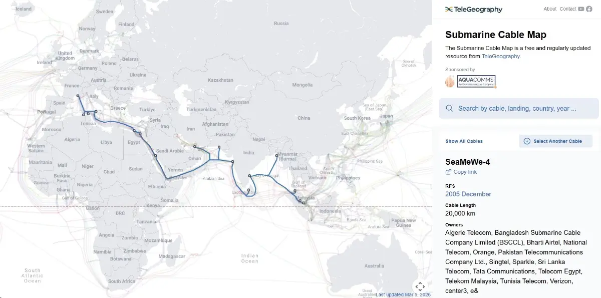NT แจง เคเบิลใต้น้ำแถบตะวันออกกลาง ยังแกร่ง เน็ตไม่สะดุด