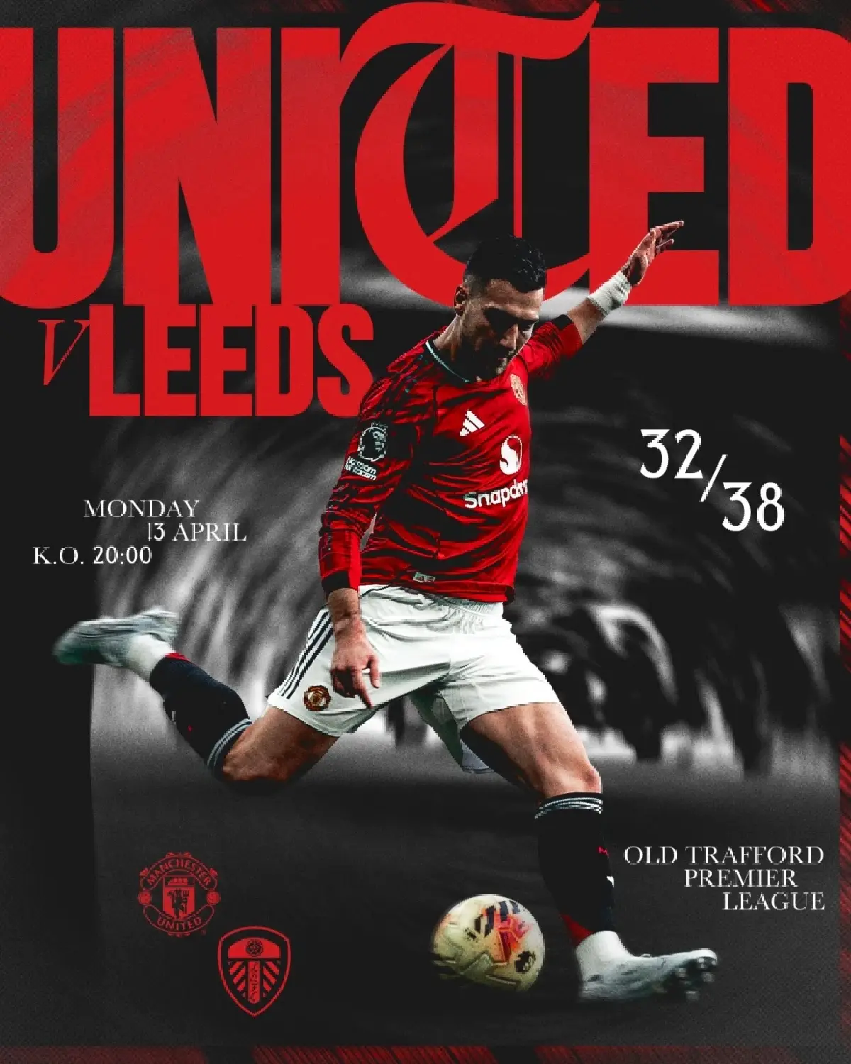 ดูบอลสด ถ่ายทอดสด แมนยู พบ ลีดส์ พรีเมียร์ลีก วันนี้ 13 เม.ย.69