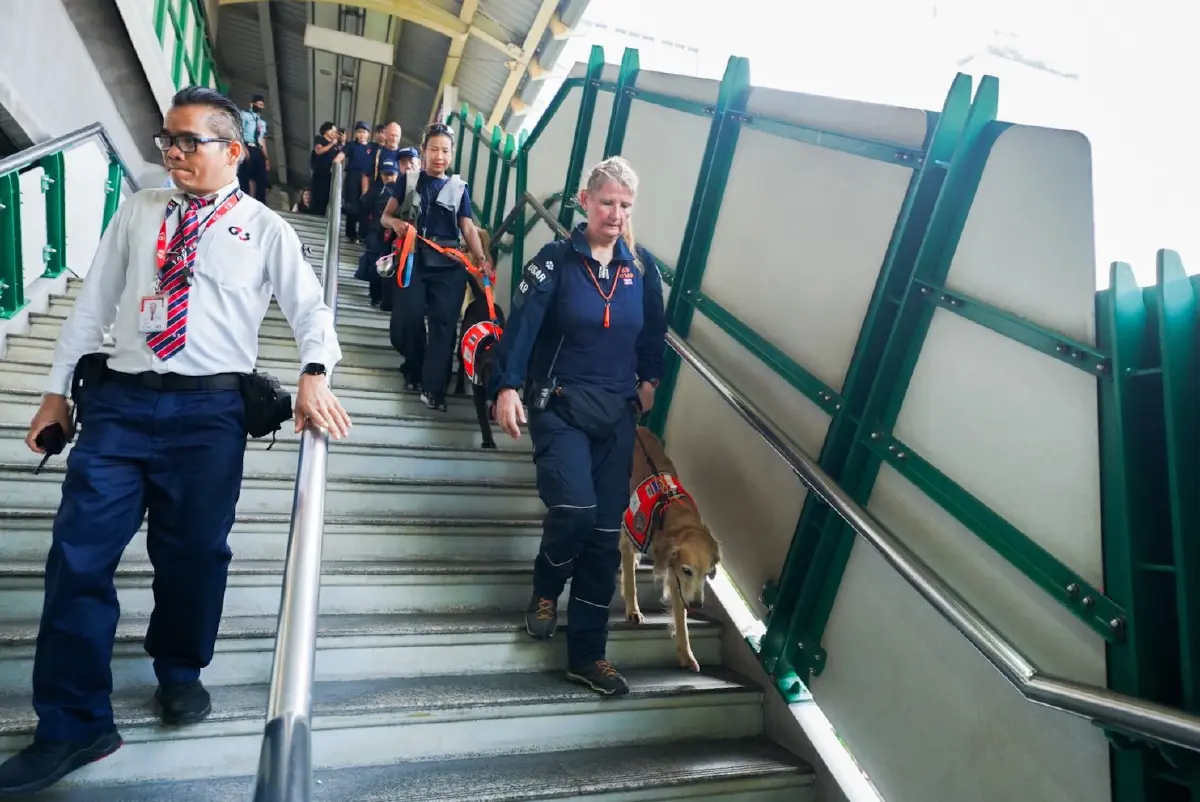 บีทีเอสเปิดสถานีรับทีม K9 USAR ฝึกซ้อมเดินทางไกล