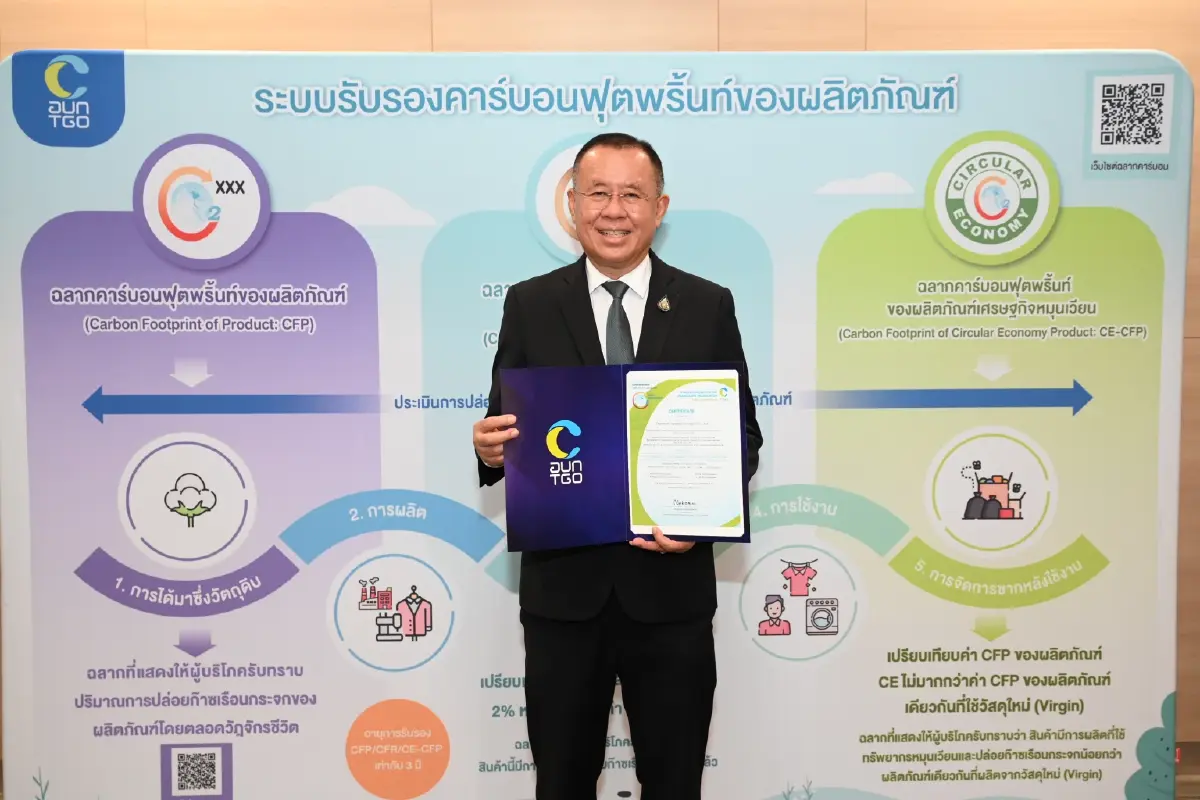 "น้ำมันพืชกุ๊ก" รับมอบฉลากคาร์บอนฟุตพริ้นท์องค์กร ตอกย้ำยุทธศาสตร์ Green Business มุ่งเป้า Net Zero Emissions ปี 2050