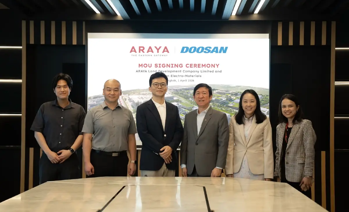 ARAYA ดึง Doosan ลงทุน 135 ล้านดอลลาร์ ตั้งฐานผลิตชิ้นส่วน AI ในไทย