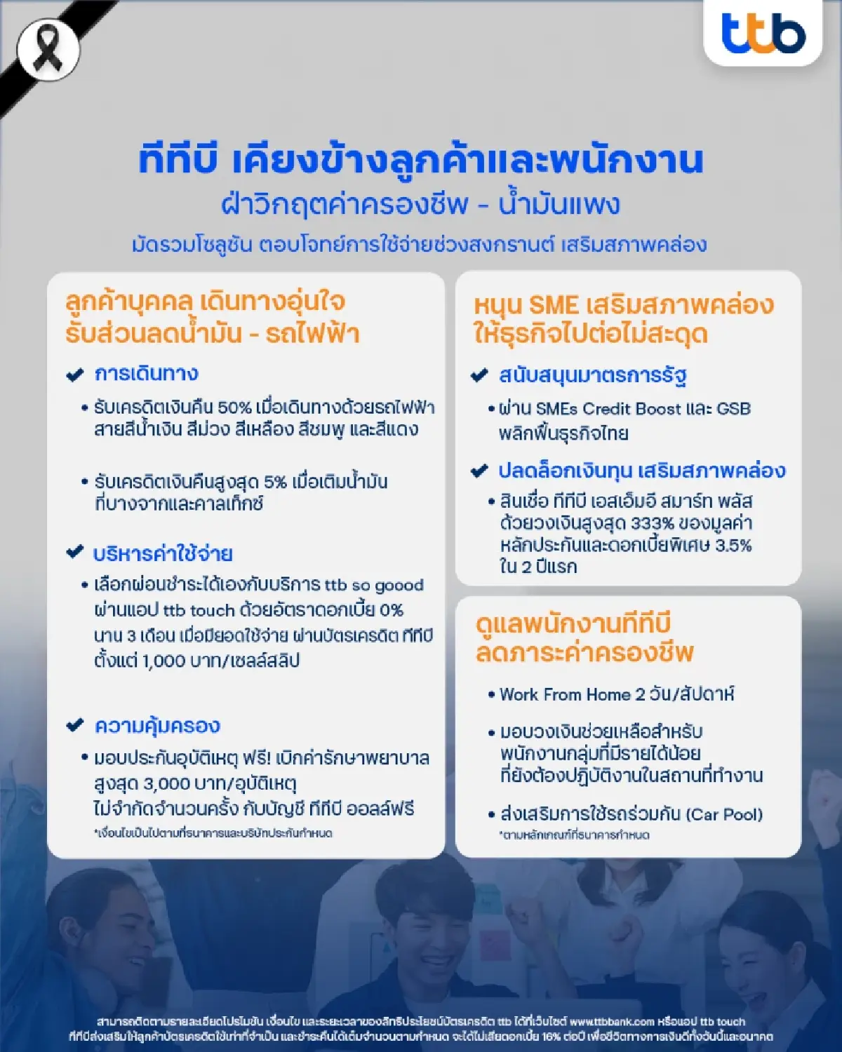 TTB ช่วยลูกค้า-พนักงาน ฝ่าวิกฤตน้ำมันแพง จัดโซลูชันรับสงกรานต์