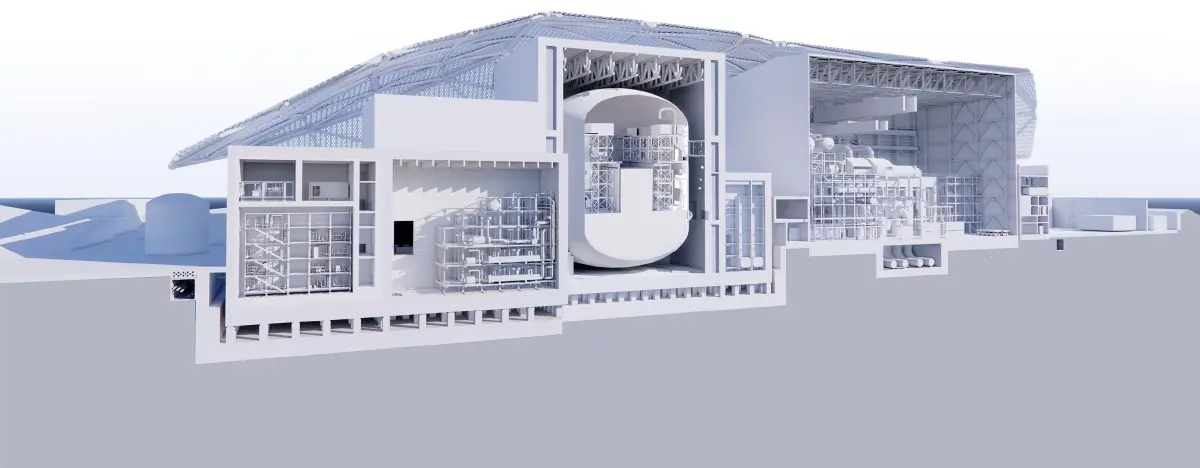 โมเดลโครงสร้างภายในของโรลส์รอยซ์ SMR (ภาพ https://www.rolls-royce-smr.com/)